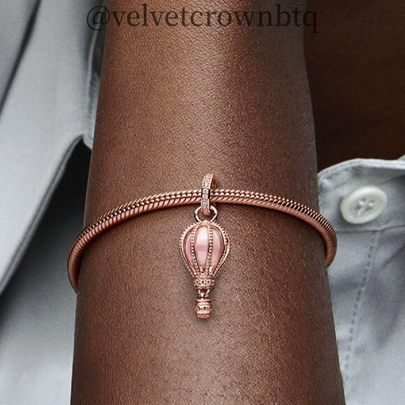 Pandora Sparkling Pink Hot Air Balloon Dangle Charm - Picture 5 of 6